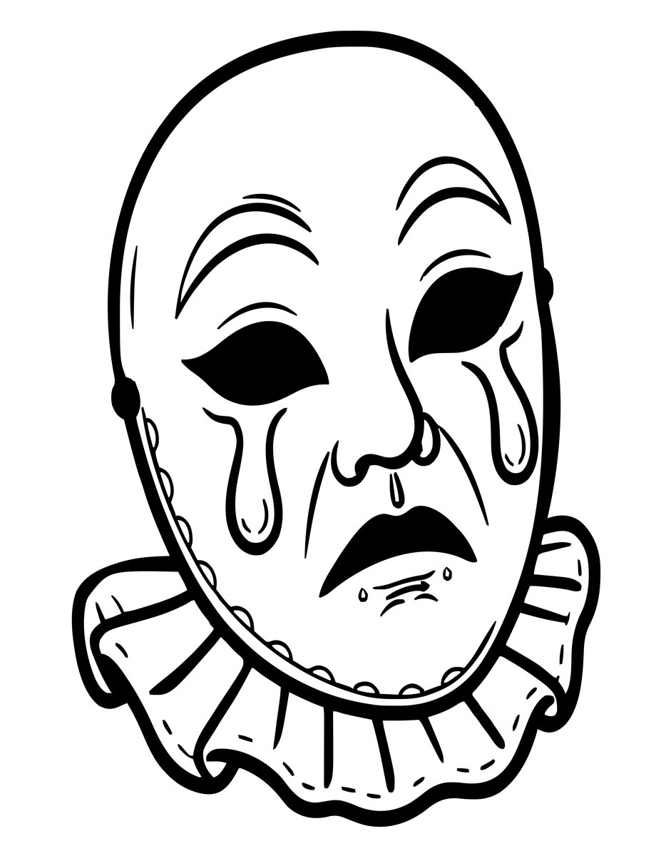 Pierrot Mask - free printable coloring page