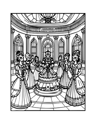 Masquerade Ball - Free printable coloring page