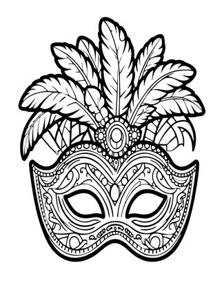 Colombina Half Mask - Free printable coloring page