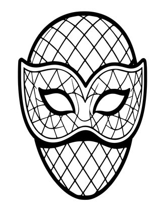 Harlequin Mask - Free printable coloring page