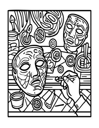 Mask Maker - Free printable coloring page