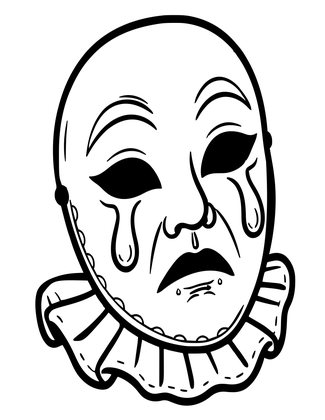 Pierrot Mask - Free printable coloring page