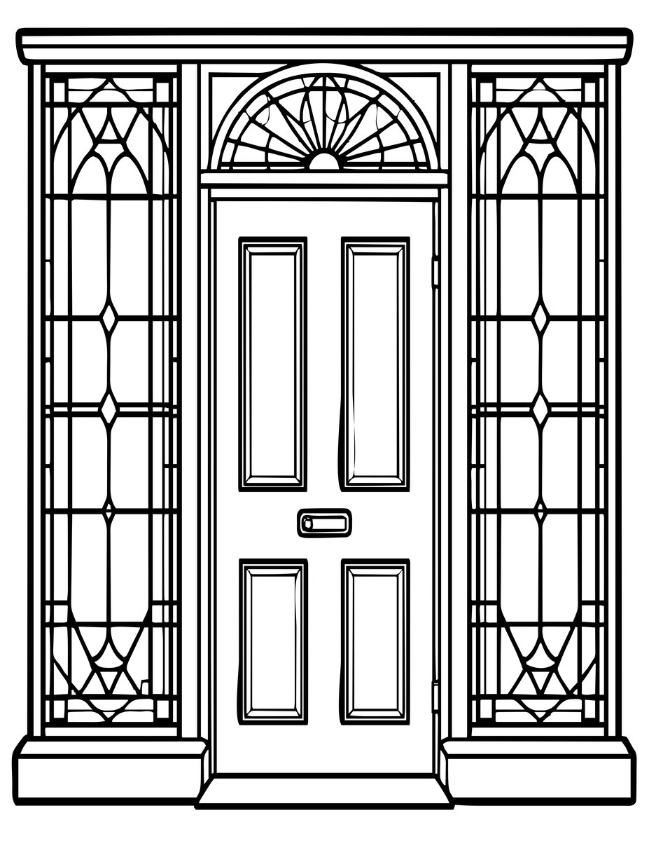 Stained Glass Entry - free printable coloring page