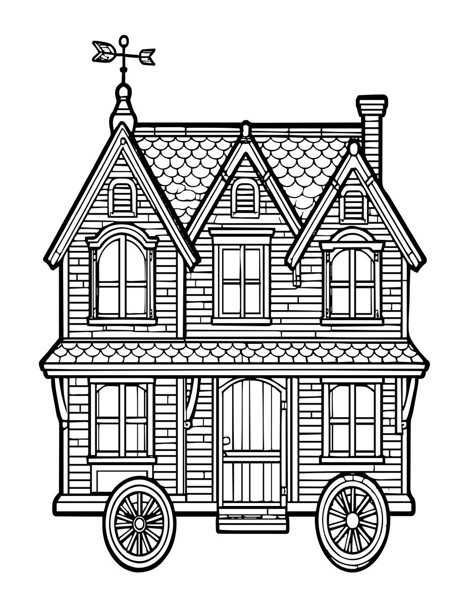 Carriage House - free printable coloring page