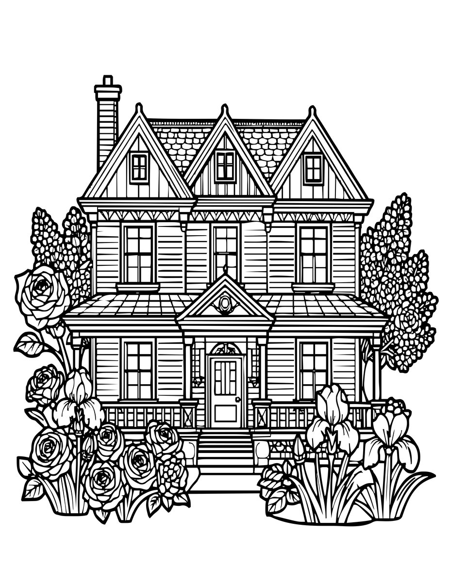 Spring Garden - free printable coloring page