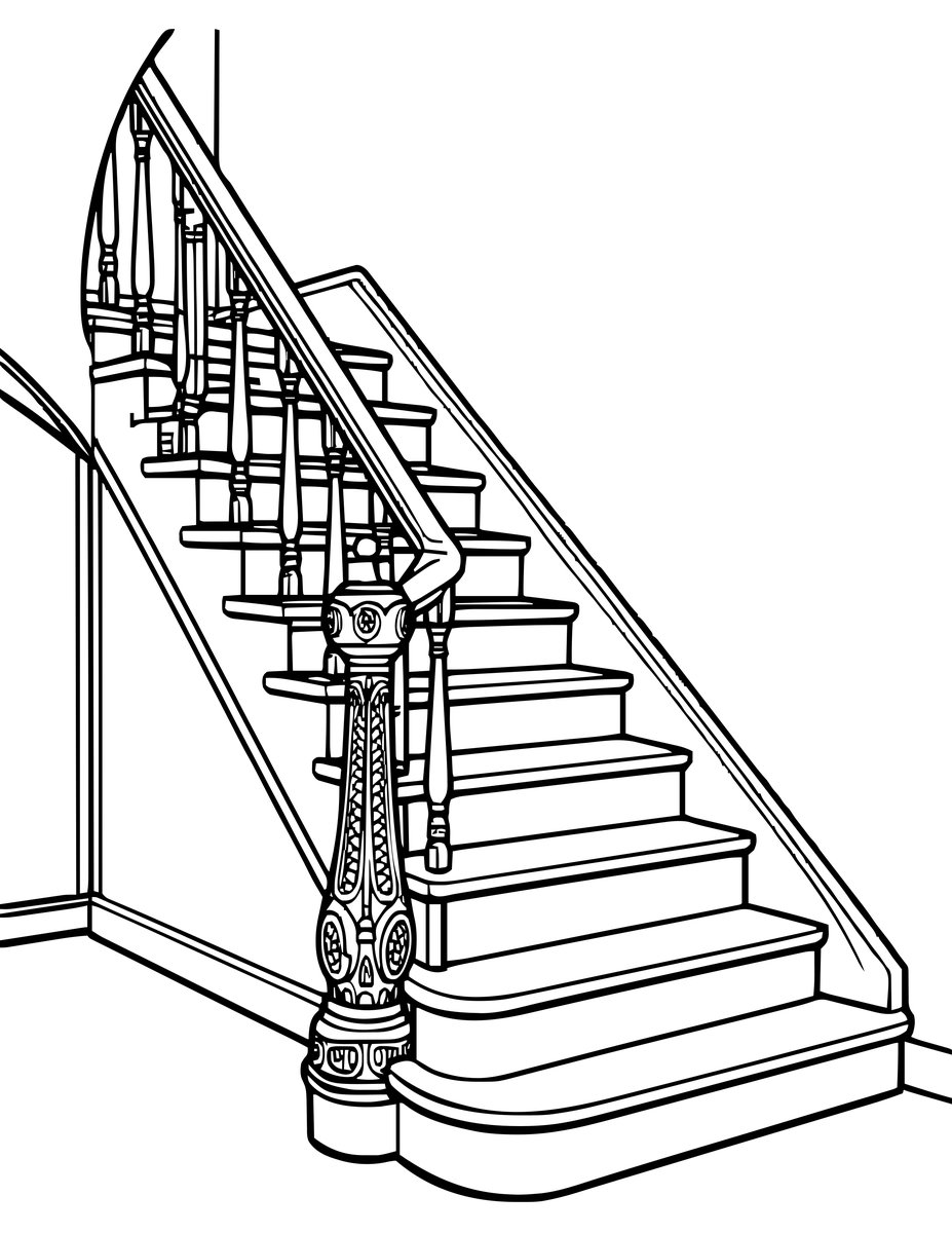 Staircase - free printable coloring page