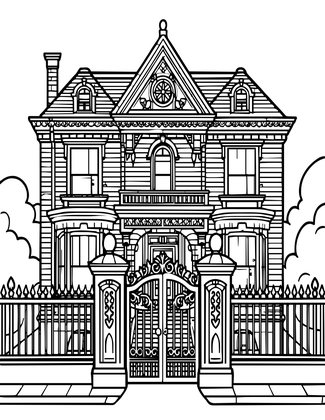 Gate and Fence - Free printable coloring page