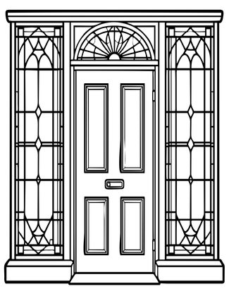 Stained Glass Entry - Free printable coloring page
