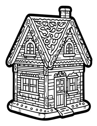 Gingerbread Cottage - Free printable coloring page