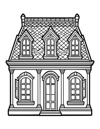 Mansard Roof - Free printable coloring page
