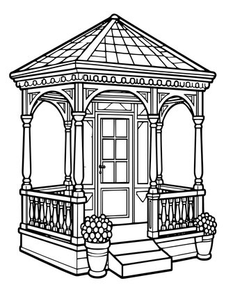Front Porch - Free printable coloring page