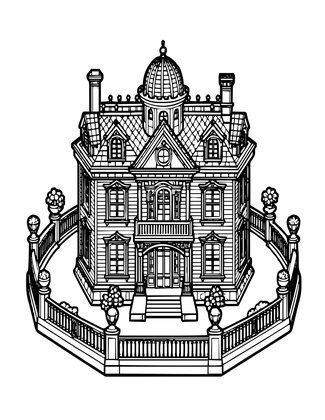 Octagon House - Free printable coloring page