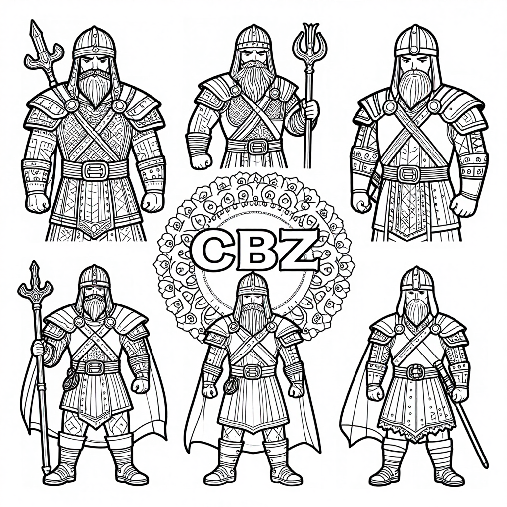 Viking Warriors coloring pages collection - 30 free printable pages