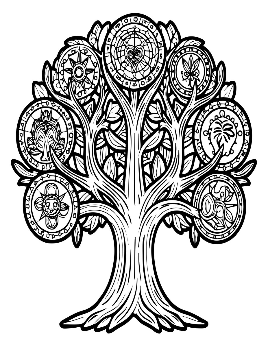 Yggdrasil - free printable coloring page