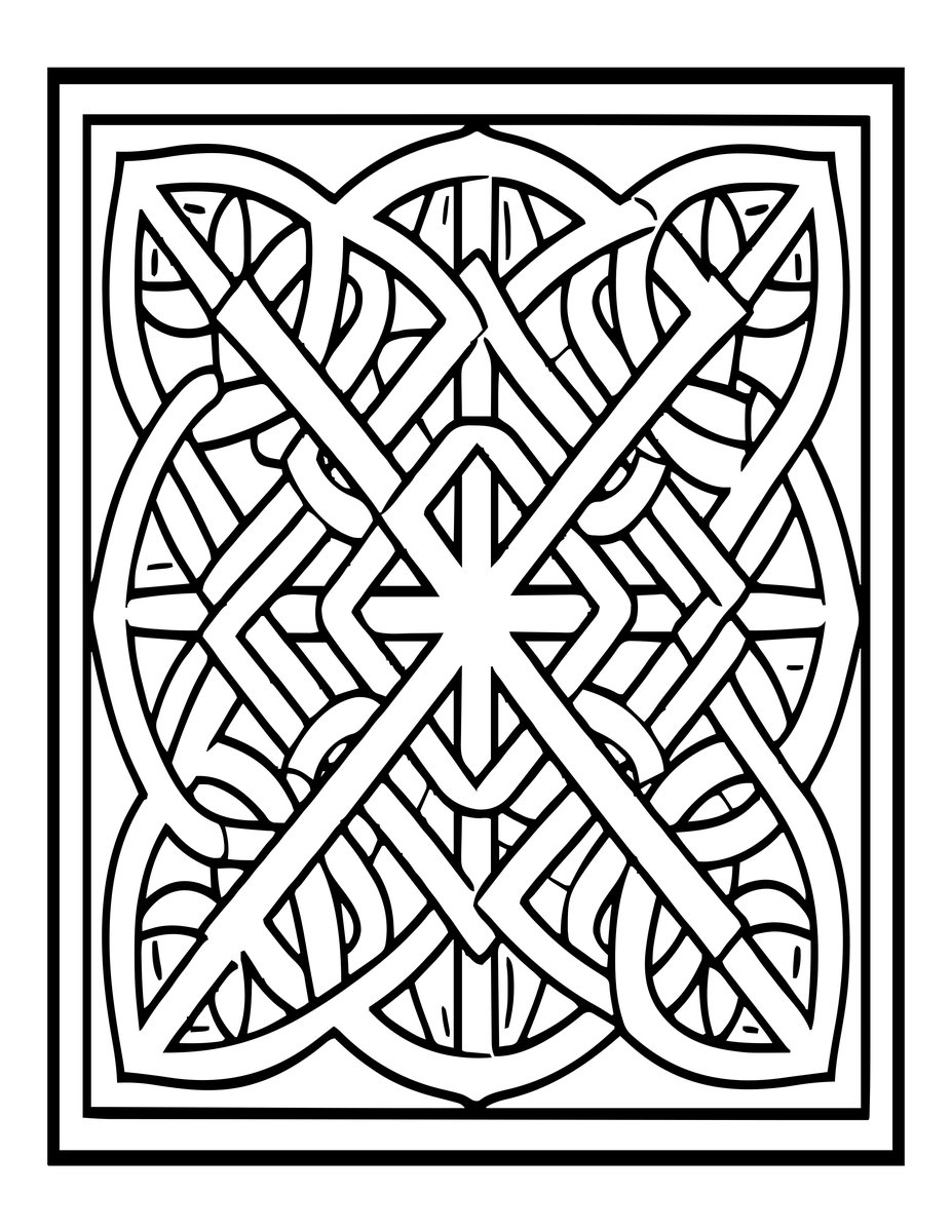 Celtic Norse Knotwork - free printable coloring page