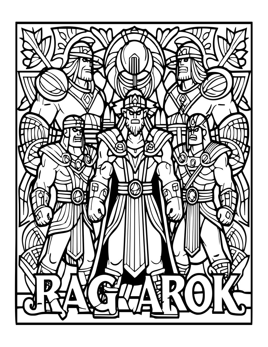 Ragnarok Scene - free printable coloring page