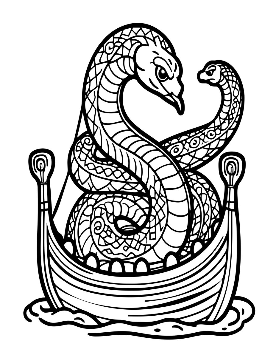 Norse Serpent - free printable coloring page