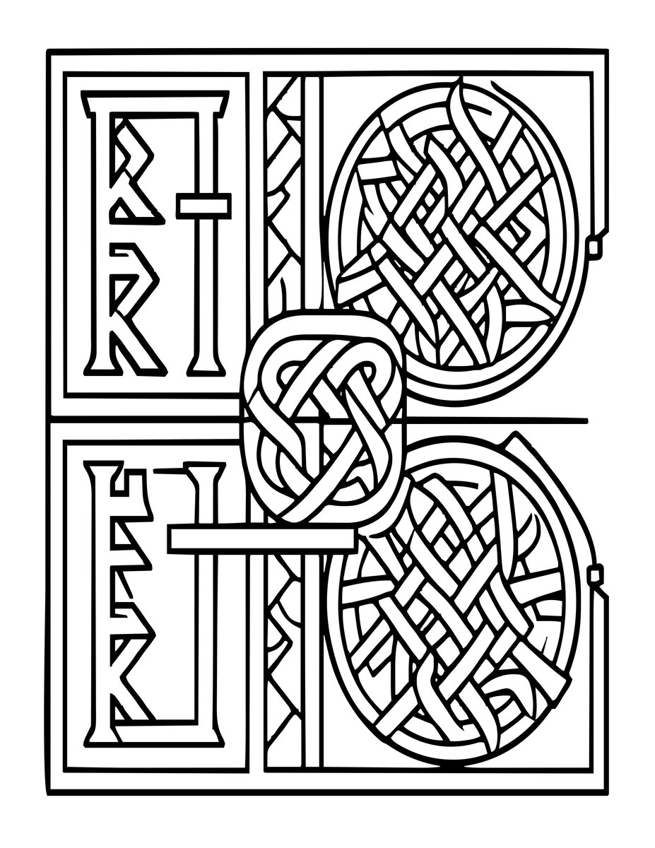 Viking Runes - free printable coloring page