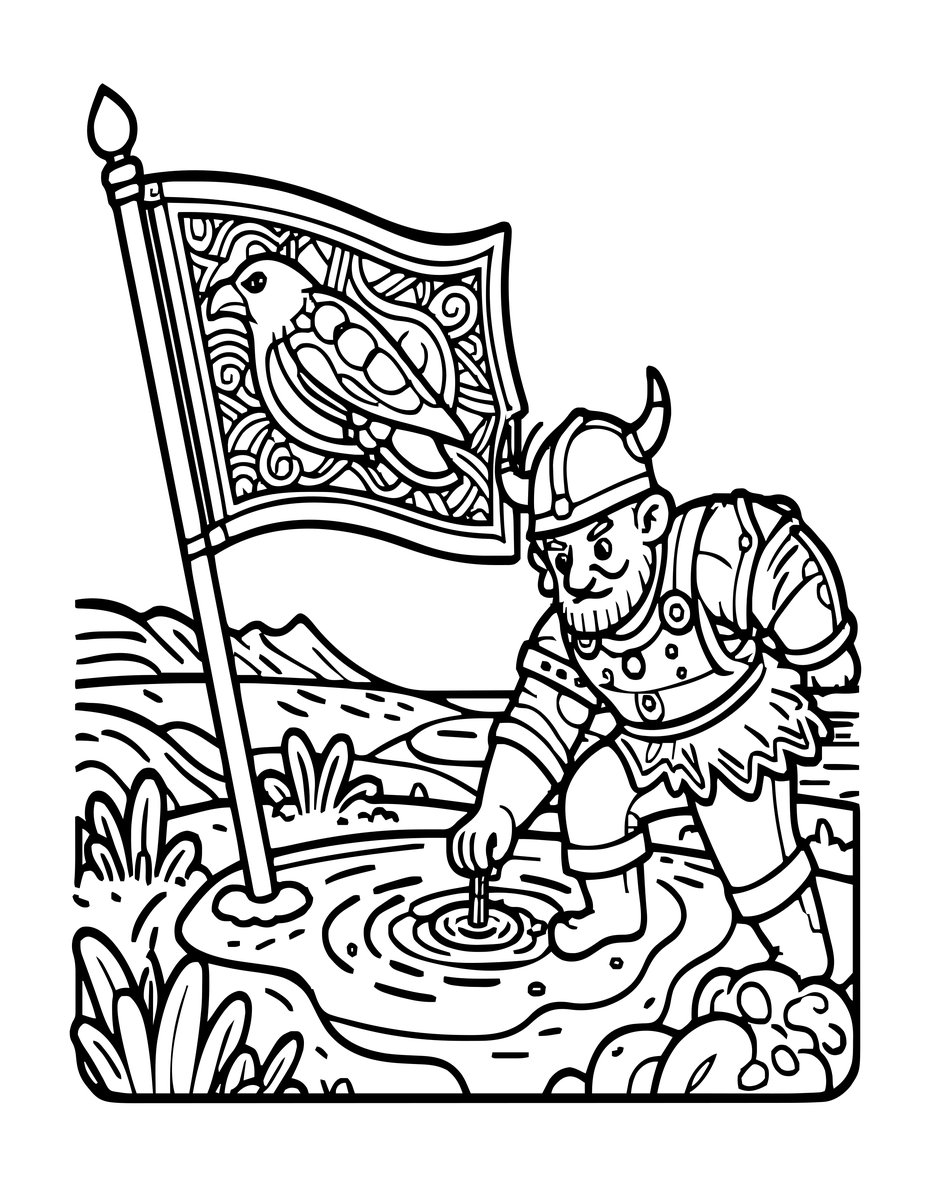 Viking Explorer - free printable coloring page