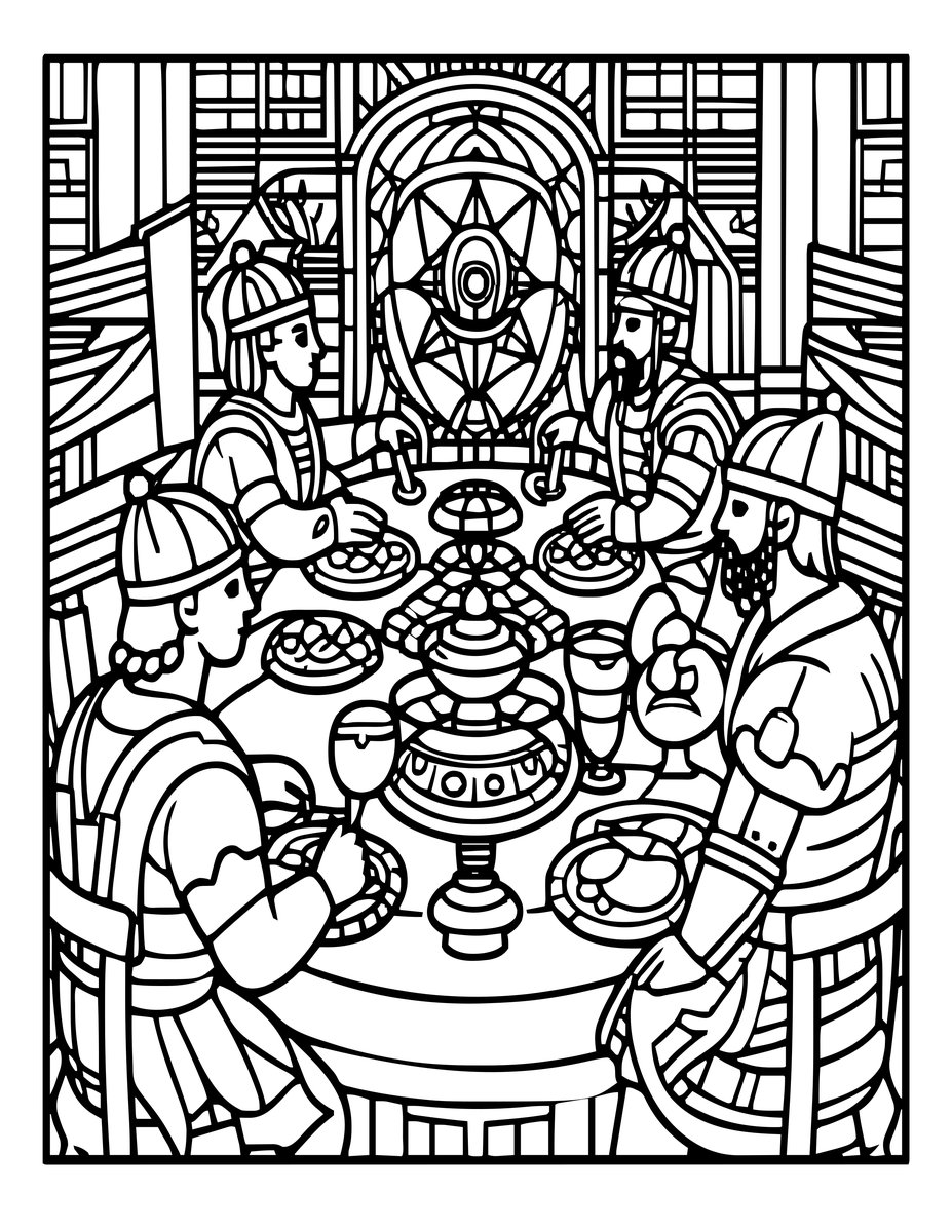 Viking Feast - free printable coloring page