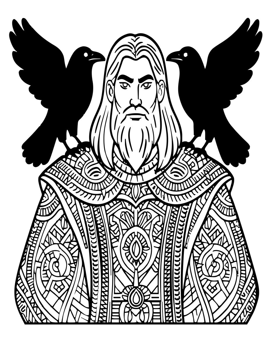 Odin - free printable coloring page