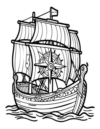 Viking Navigation - Free printable coloring page