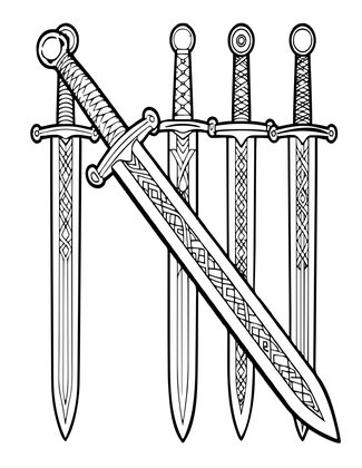 Viking Swords - Free printable coloring page