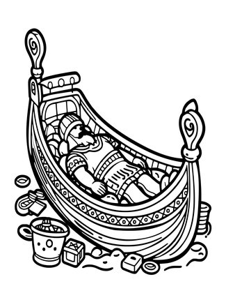 Viking Burial - Free printable coloring page