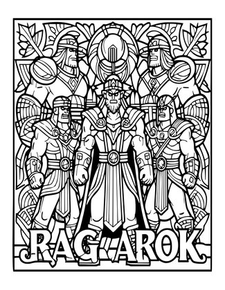 Ragnarok Scene - Free printable coloring page