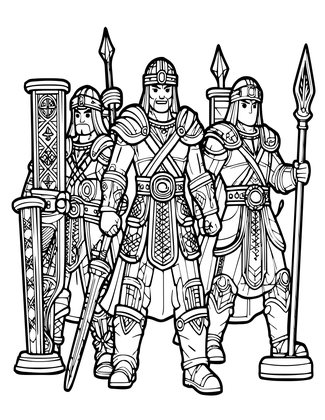 Valhalla Gates - Free printable coloring page