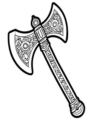 Viking Axe - Free printable coloring page