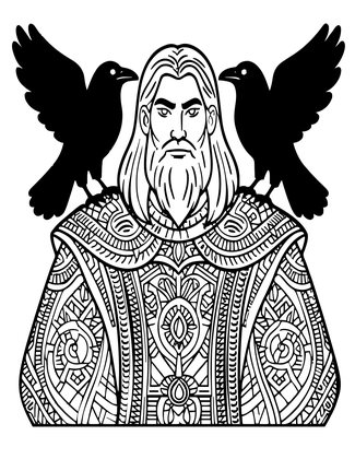 Odin - Free printable coloring page