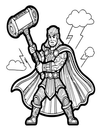 Thor - Free printable coloring page