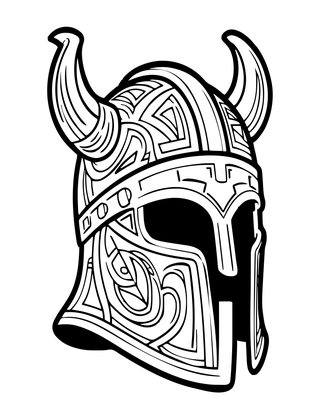 Viking Helmet - Free printable coloring page
