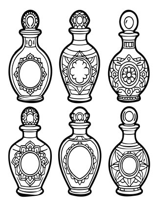 Elixir Bottles - Free printable coloring page