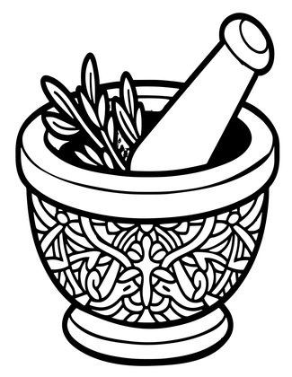 Mortar Pestle - Free printable coloring page