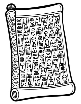 Ancient Papyrus - Free printable coloring page