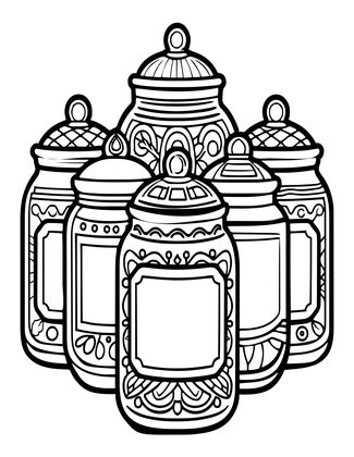 Spice Jars - Free printable coloring page