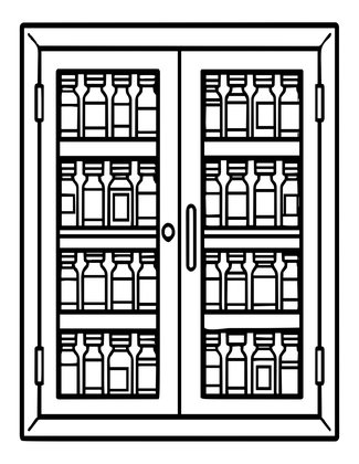 Opium Cabinet - Free printable coloring page