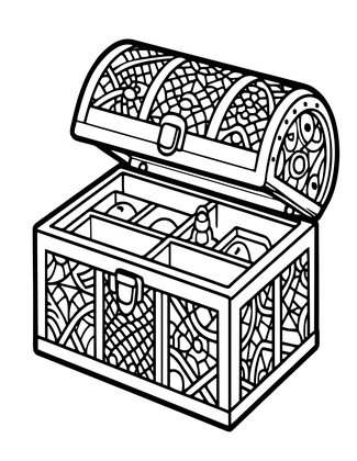 Miniature Chest - Free printable coloring page