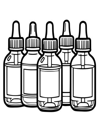 Tincture Bottles - Free printable coloring page
