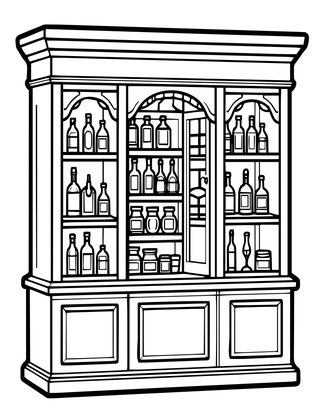 Shop Interior - Free printable coloring page