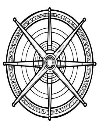 Planispheric Astrolabe - Free printable coloring page