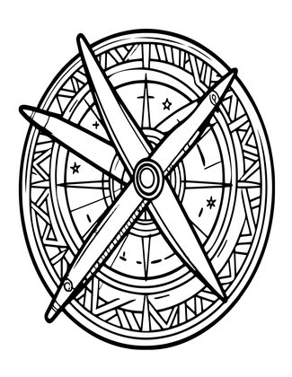 Astrolabe and Chart - Free printable coloring page