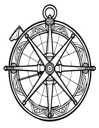 Astrolabe Suspension Ring - Free printable coloring page