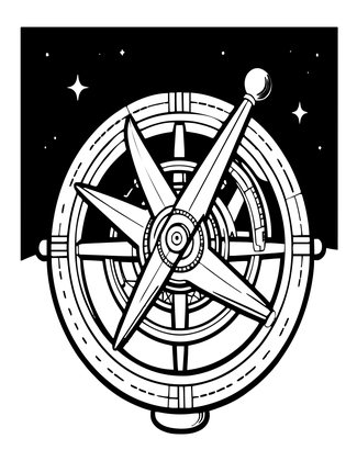 Astrolabe at Night - Free printable coloring page