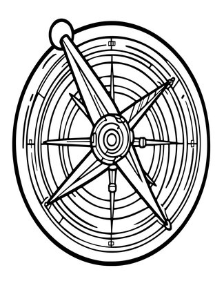 Astrolabe and Volvelle - Free printable coloring page