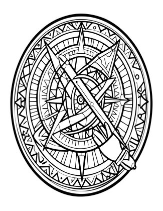 Astrolabe in Use - Free printable coloring page