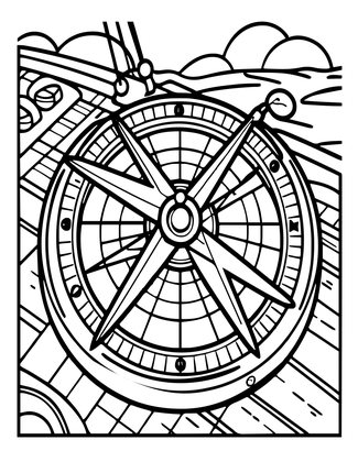 Astrolabe and Navigator - Free printable coloring page