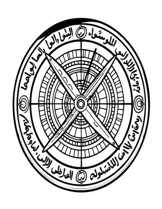 Islamic Astrolabe - Free printable coloring page